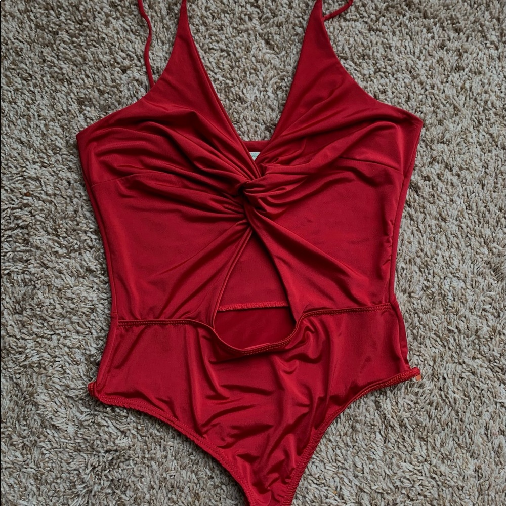 Style Angeles Red Thong BodySuit